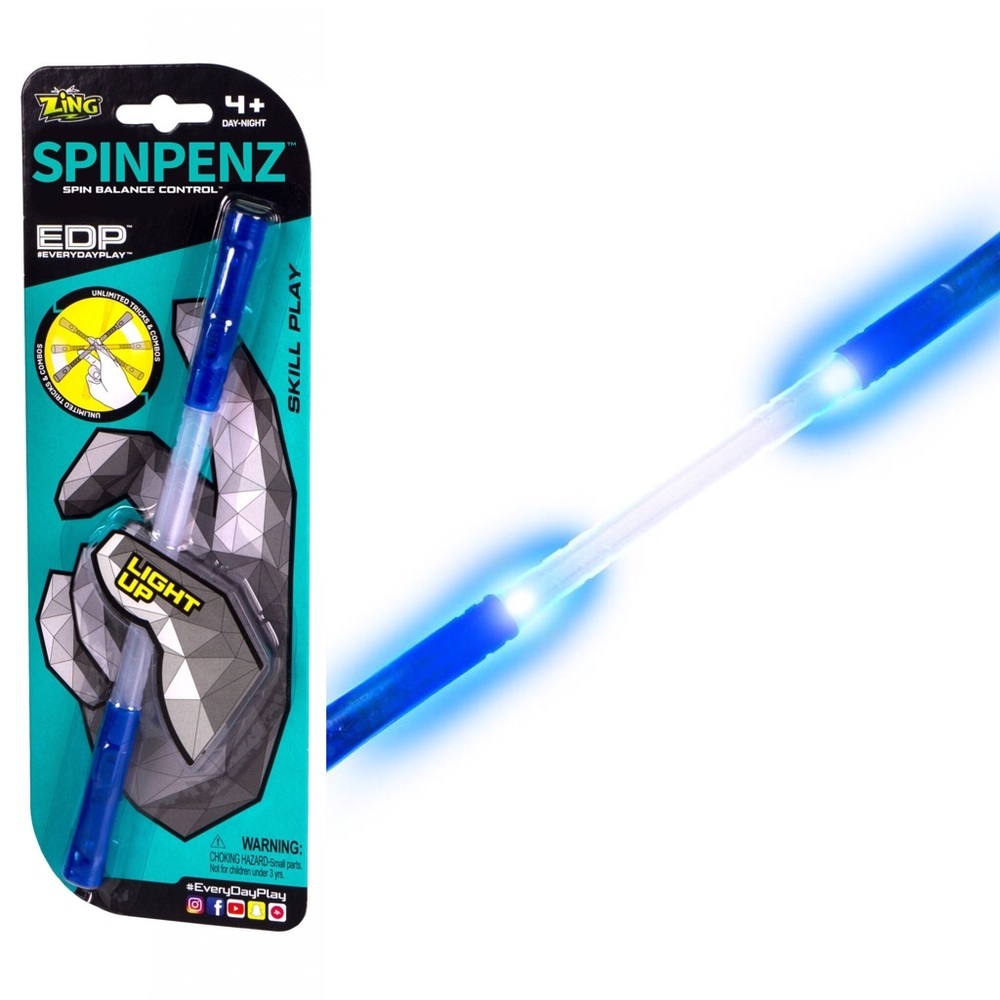 NWT ZING SPINPENZ Light up Skill Play Toy/game Blue One Size